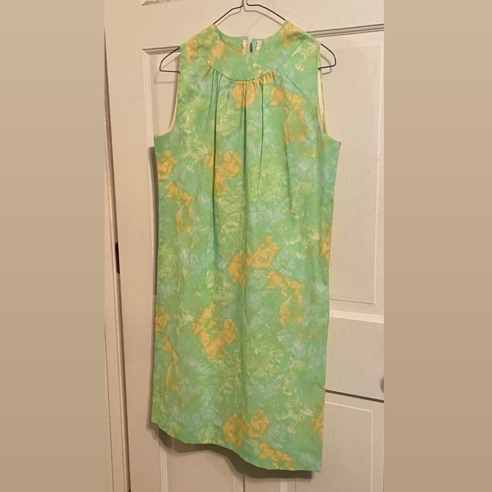 Vintage Gla Dee of California green Floral Dress